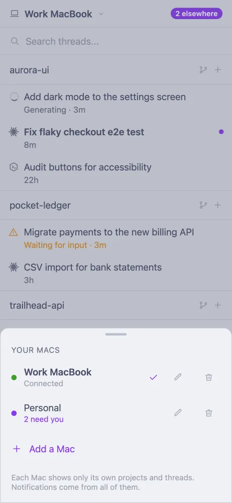 The afk Mac switcher with Work MacBook and Personal